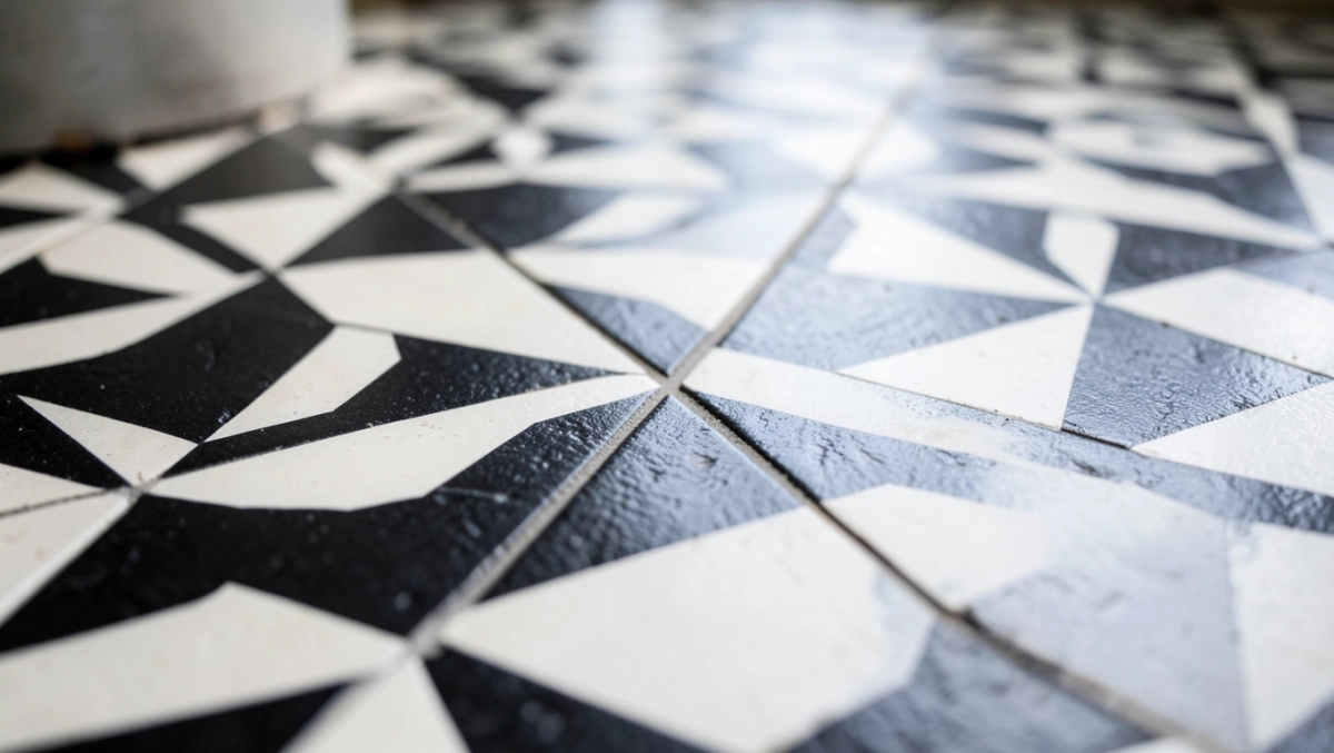 płytki podłogowe biało czarne