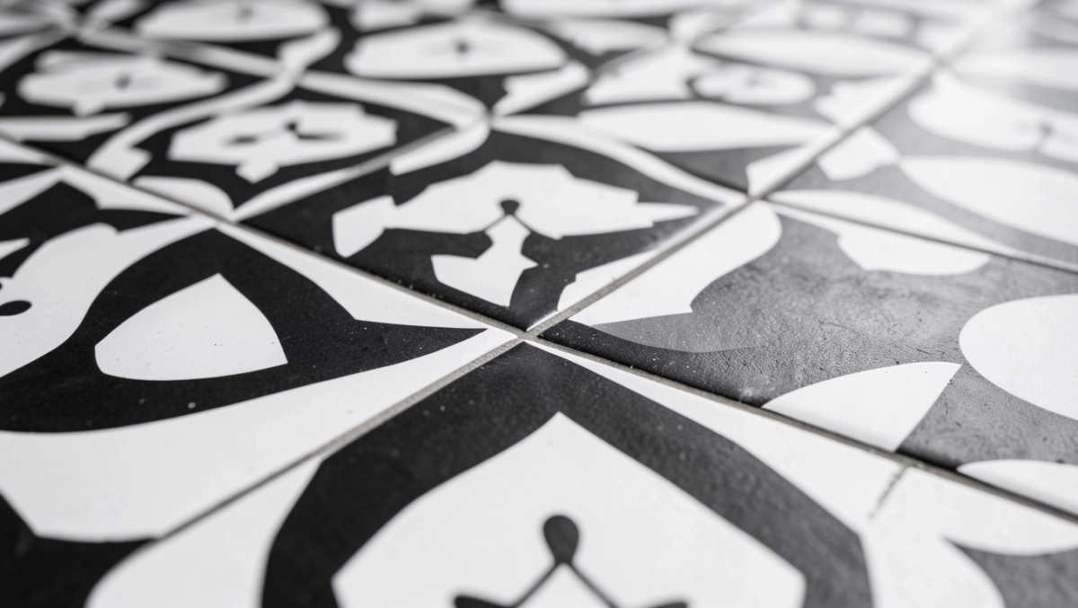 płytki podłogowe czarno białe