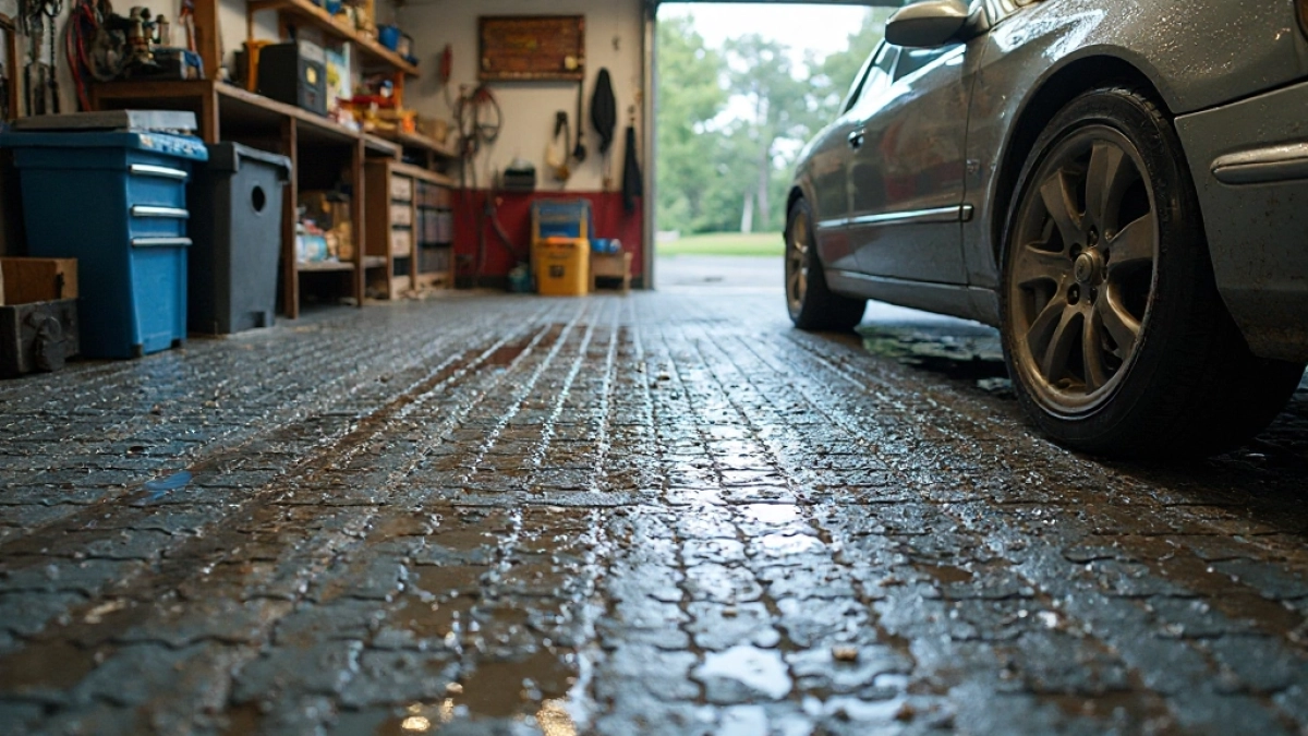 płytki z tworzywa sztucznego na podłogę w garażu