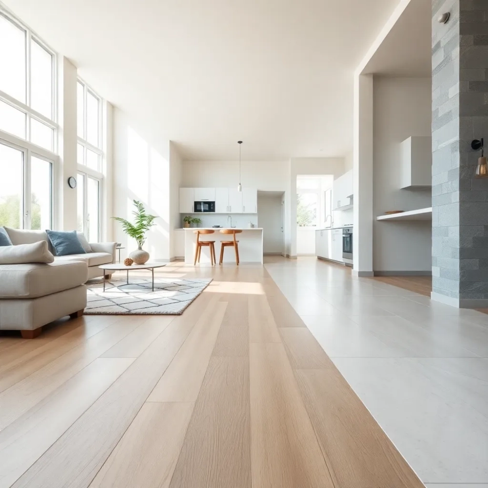 Podłoga salon kuchnia korytarz