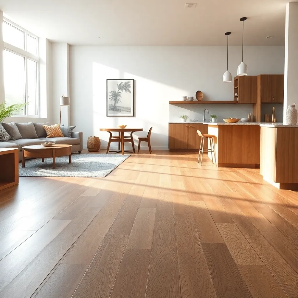 Podłoga salon z kuchnią