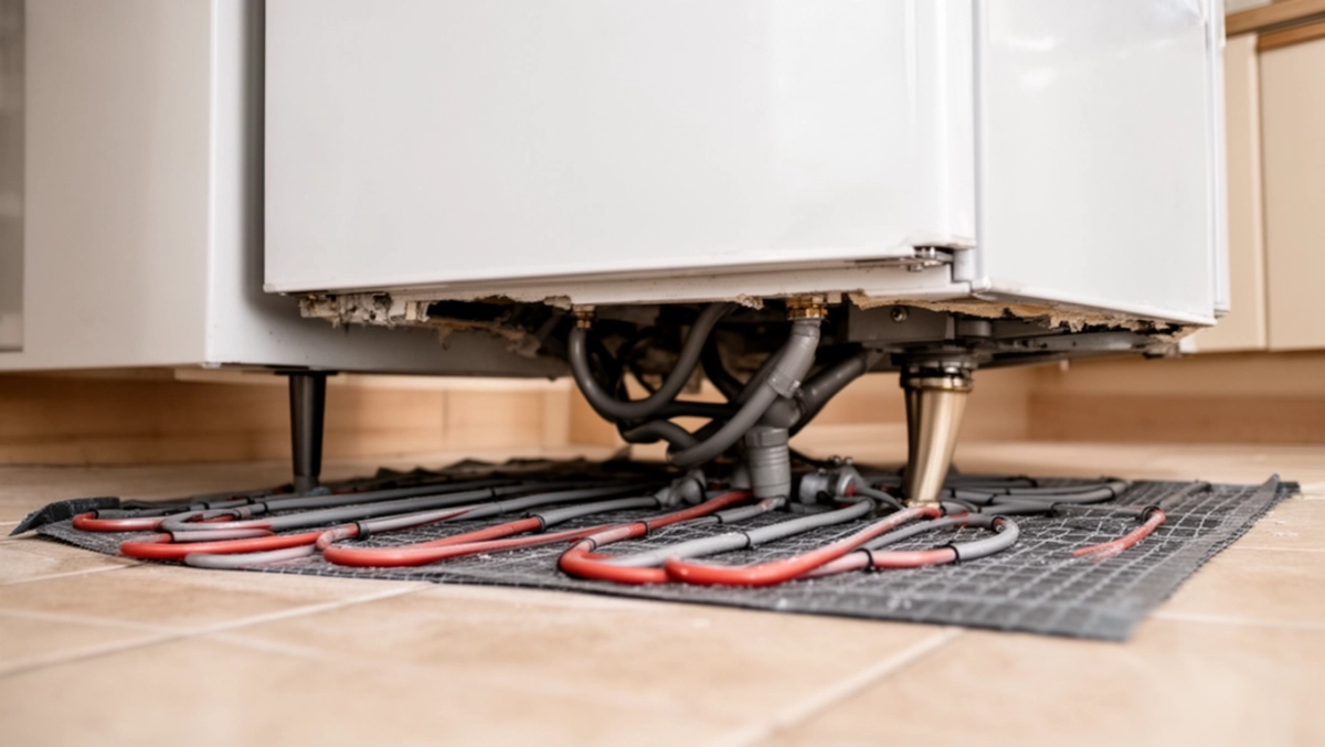 podłogówka pod lodówką