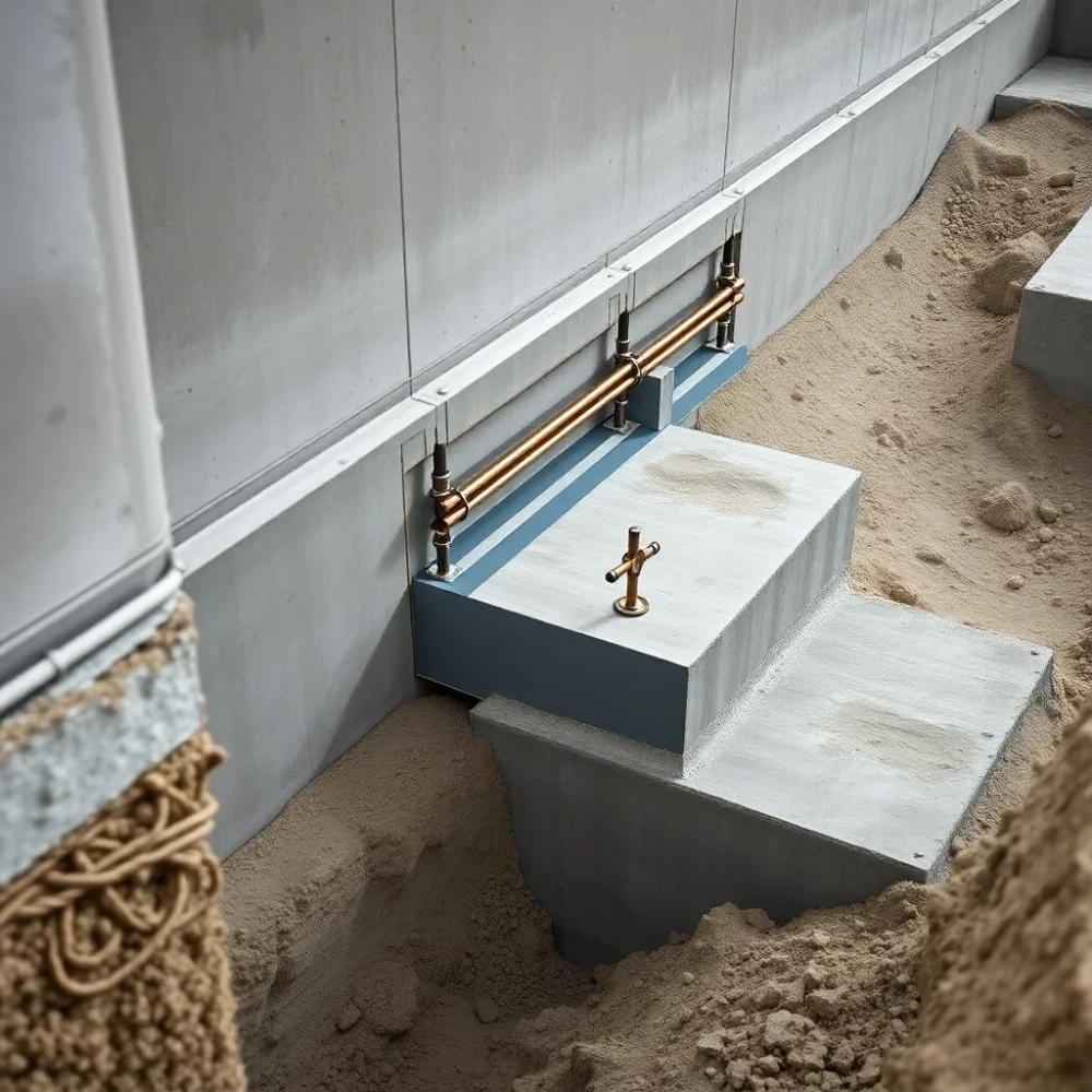 Połączenie ściany szczelinowej z płytą fundamentową