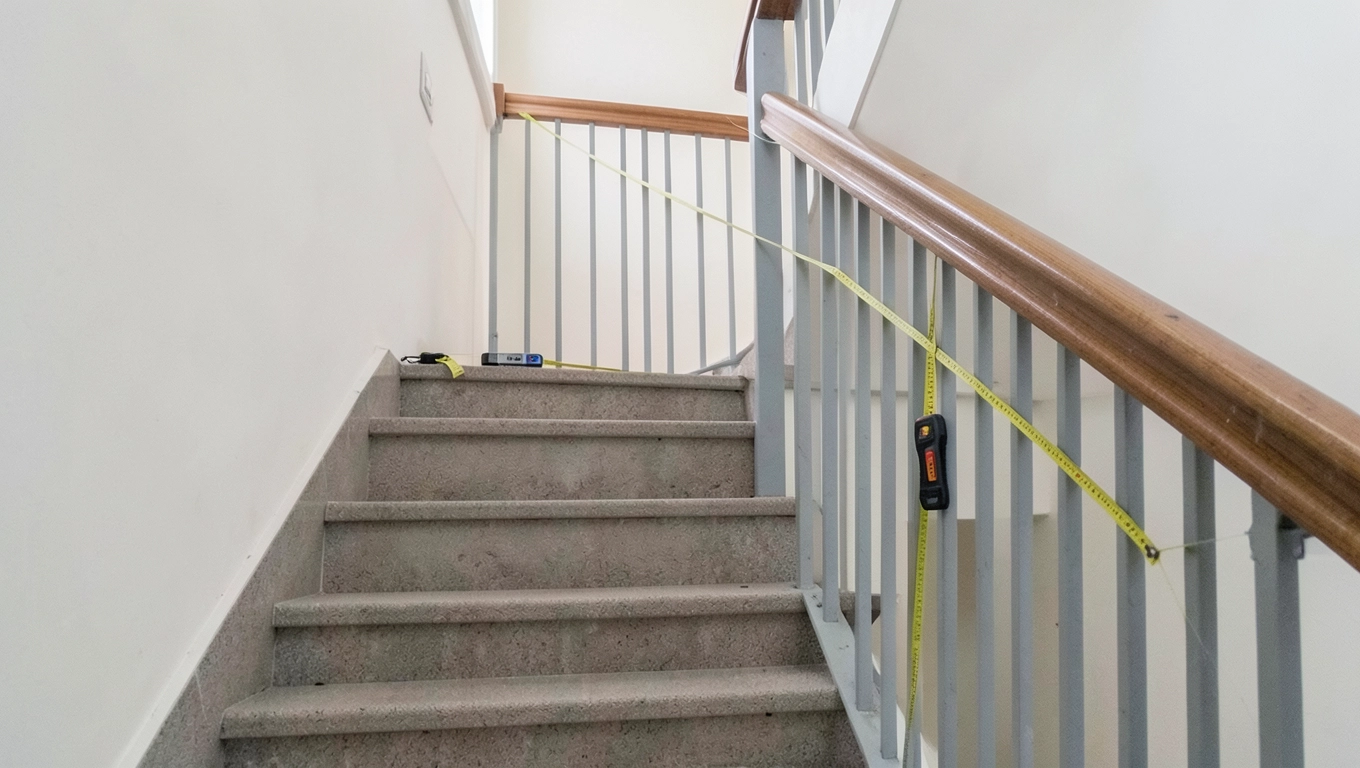 Pomiar długości poręczy do schodów