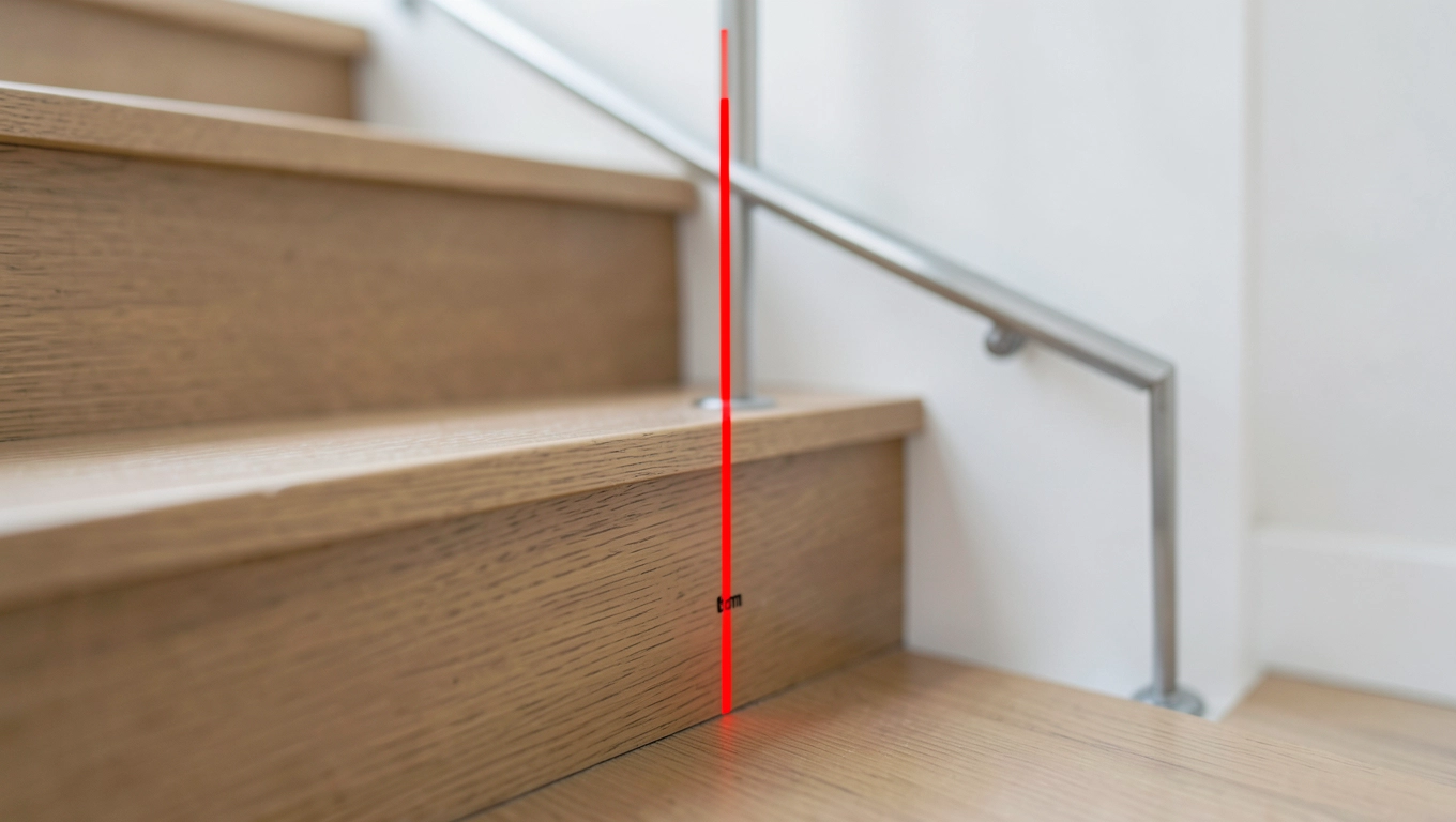 Pomiar wysokości poręczy od stopnia