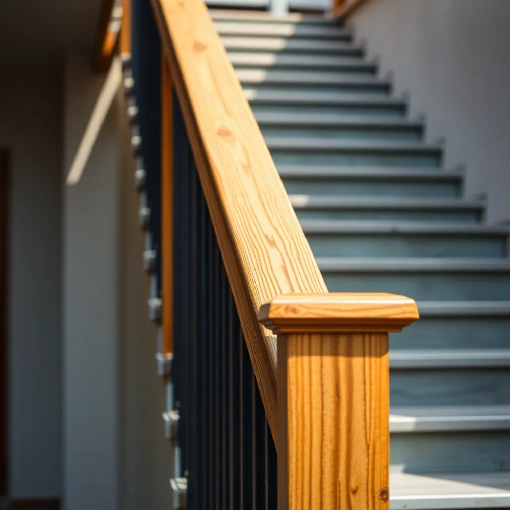 Poręcze drewniane na schody zewnętrzne