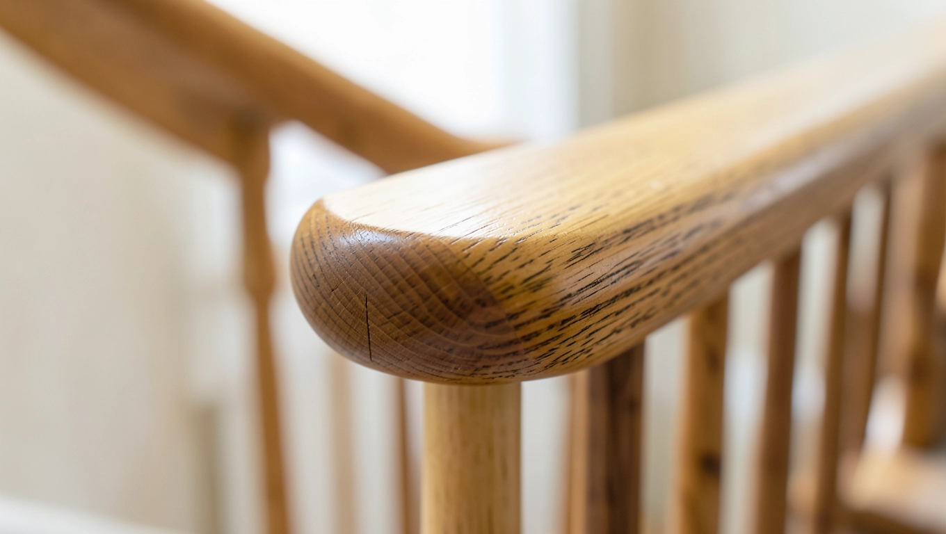 Poręcze drewniane okrągłe z sosny i jesionu