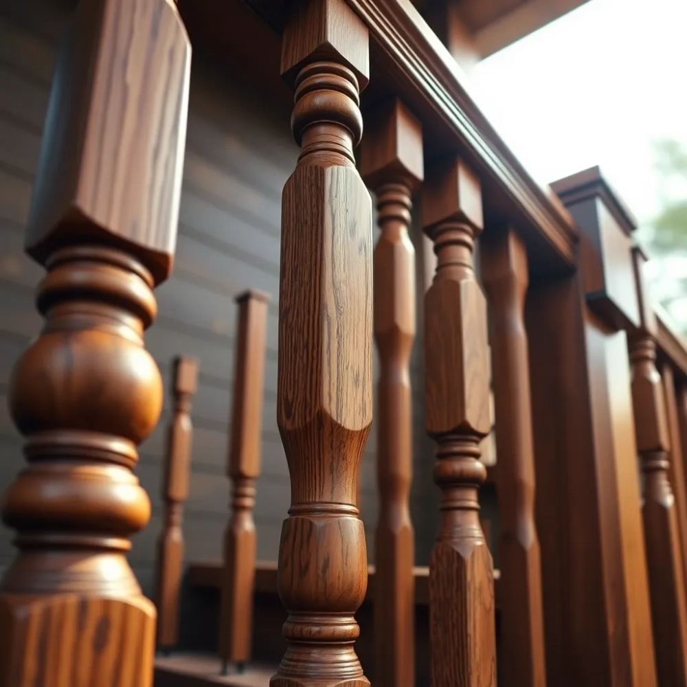 Poręcze na schody zewnętrzne drewniane