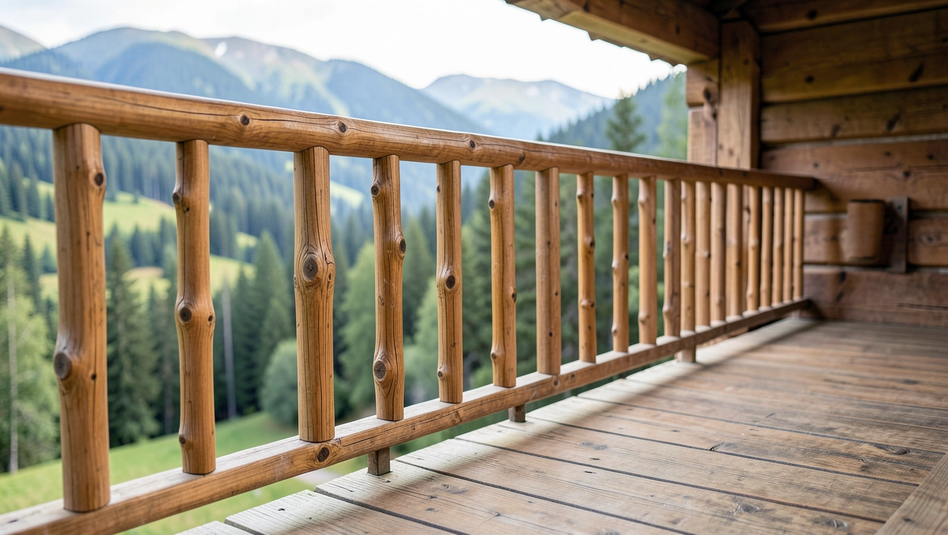 Poręcze sosnowe na taras