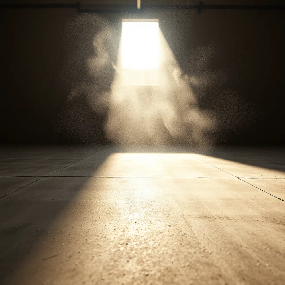 Pyląca posadzka w garażu