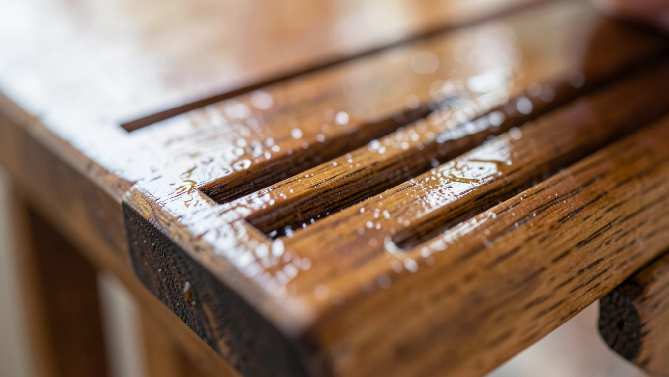 Rowek w poręczy drewnianej - pewny chwyt