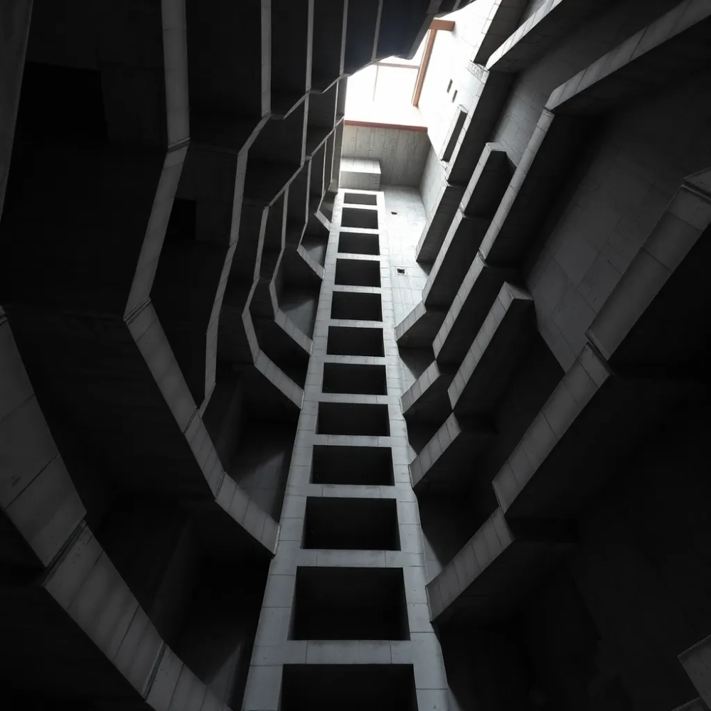 Rzut klatki schodowej w bloku