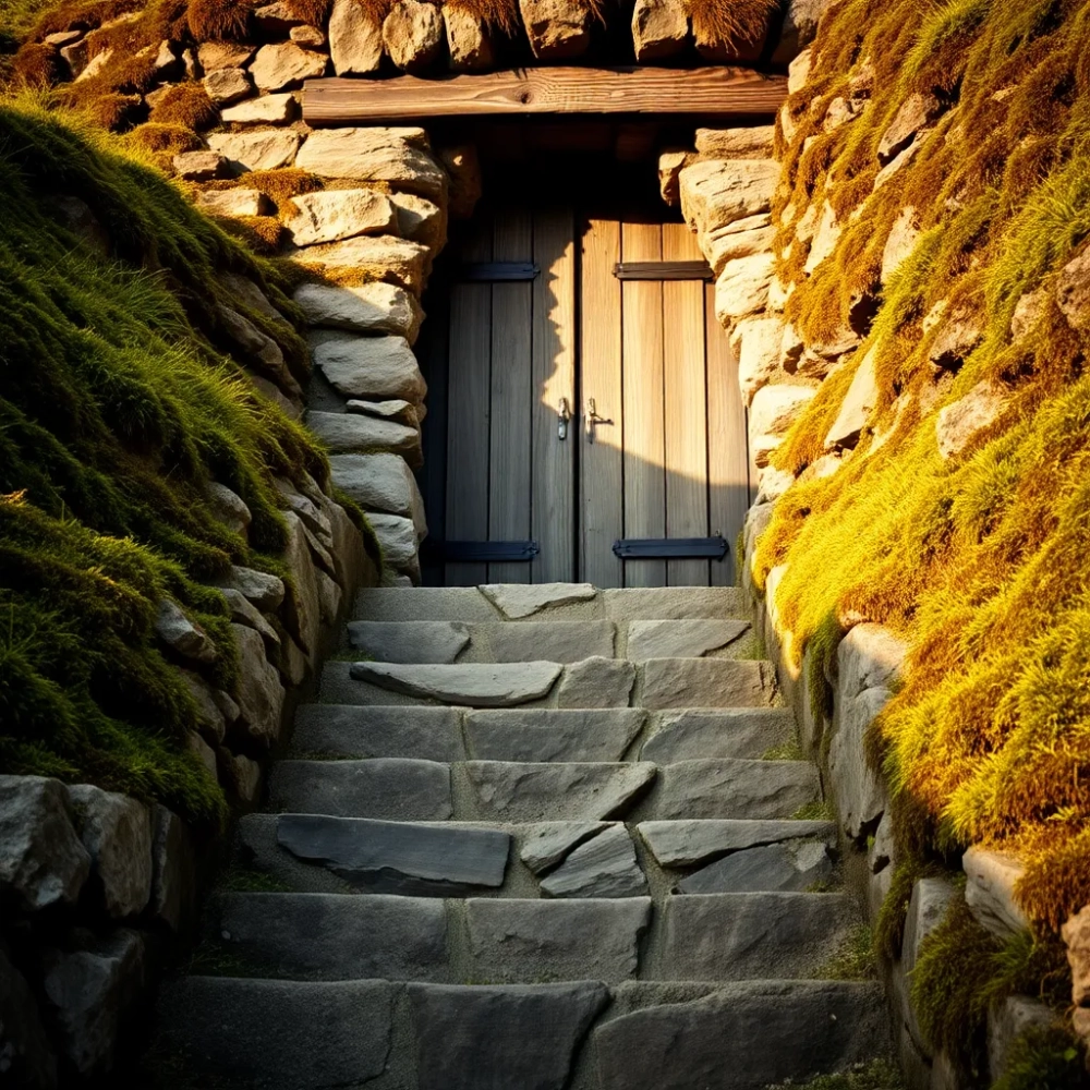 Schody do piwniczki ziemianki