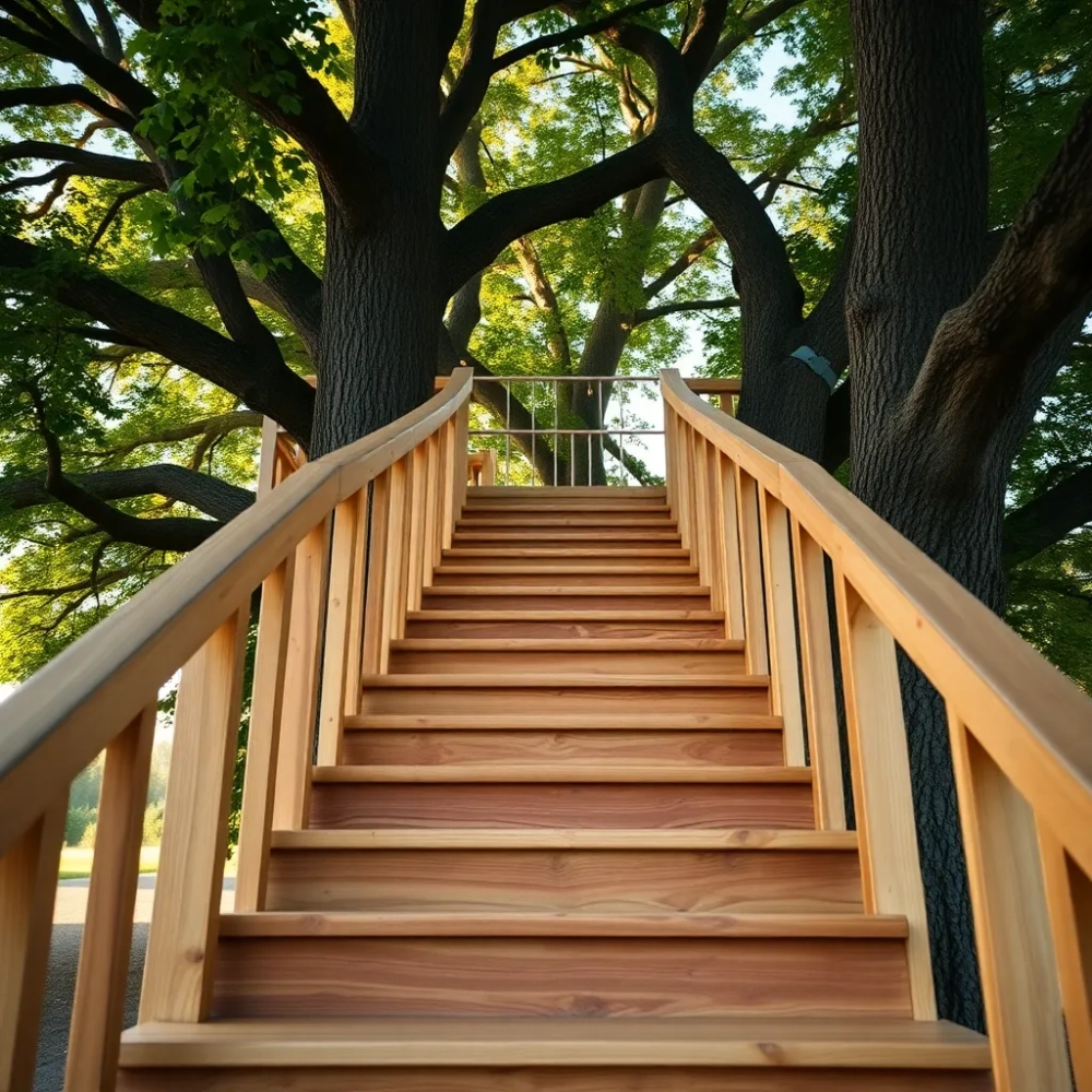 Schody drewniane do domku dla dzieci