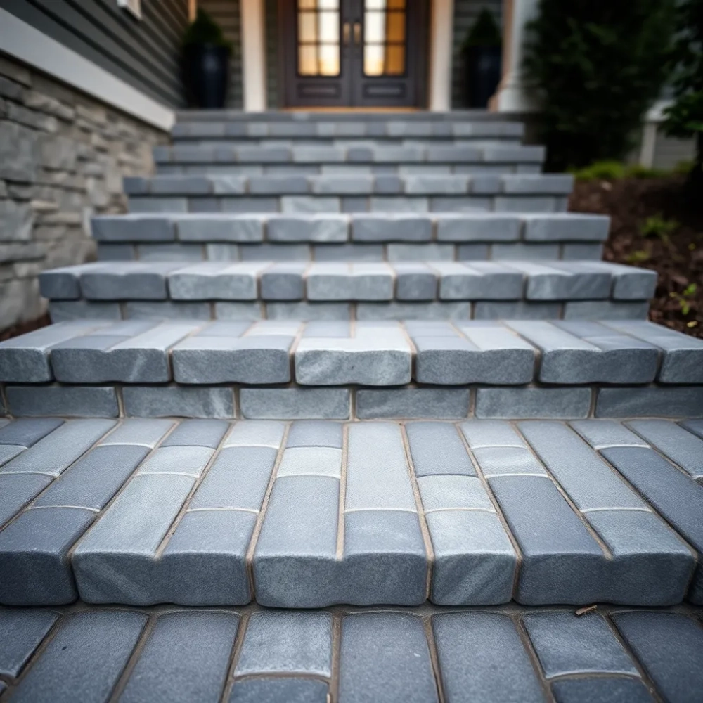 Schody wejściowe do domu z kostki