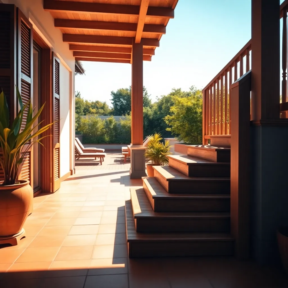 Schody z domu na taras