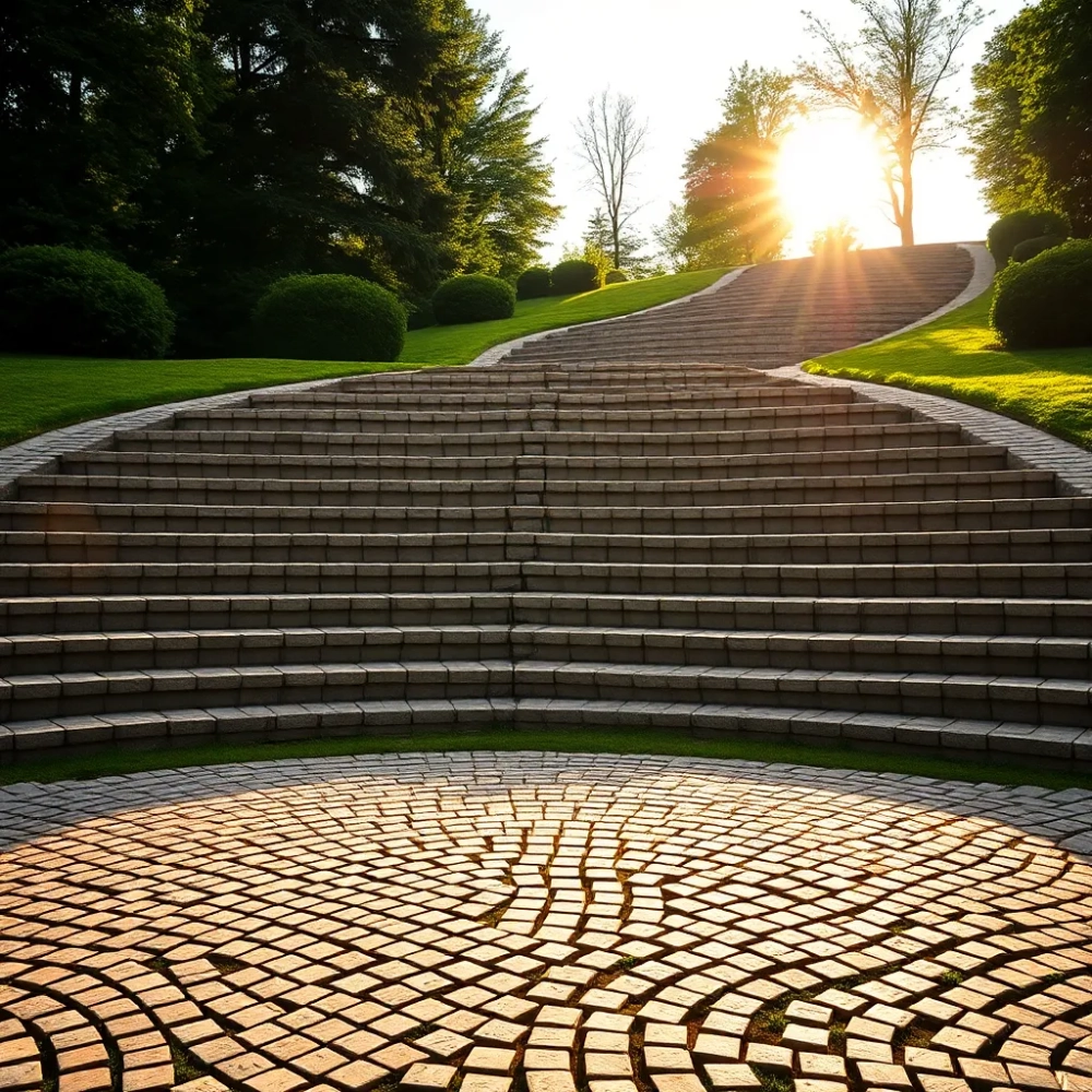 Schody zewnętrzne półokrągłe z kostki