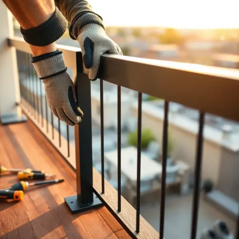 Balustrada balkonowa z montażem