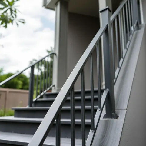 Balustrada metalowa na schody zewnętrzne