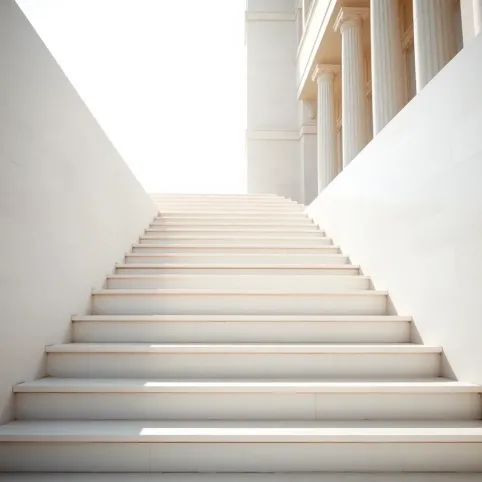 Biale schody z kamienia