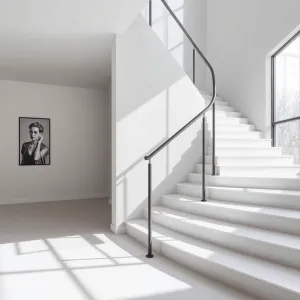 Biały mikrocement na schody