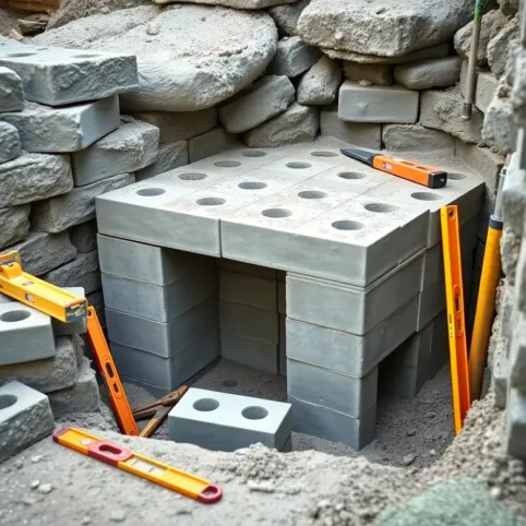 Budowa ziemianki z bloczków betonowych