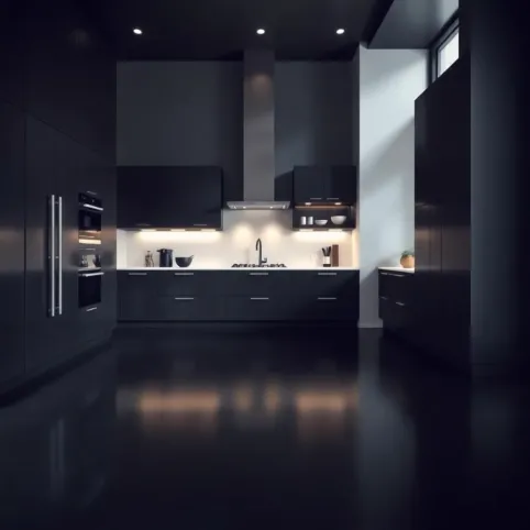 Ciemną podłoga w kuchni
