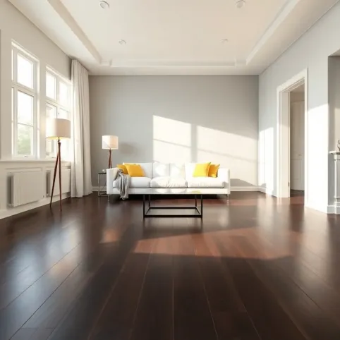 Ciemną podłogą w salonie aranżacje