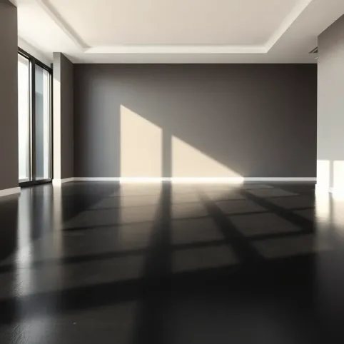 Czarną podłoga w salonie