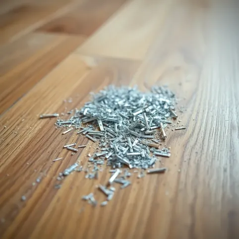 Czyszczenie drewnianej podłogi za pomocą metalowych opiłków