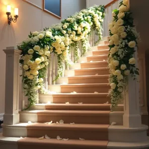 Dekoracja schodów na wesele