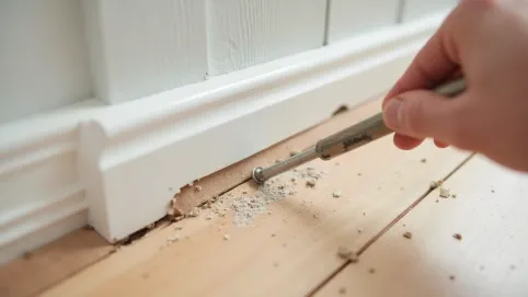 Demontaż listwy przypodłogowej PCV