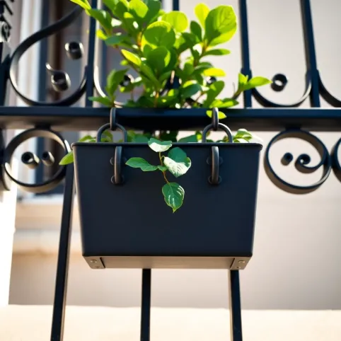 Doniczki na balustradę z uchwytami