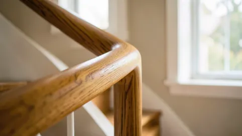 drewniana poręcz do schodów