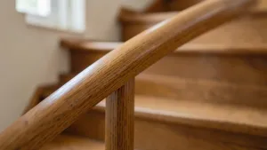 drewniana poręcz schodowa