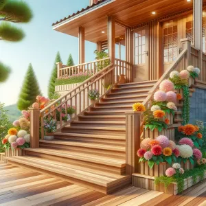 drewniane schody wejściowe do domu