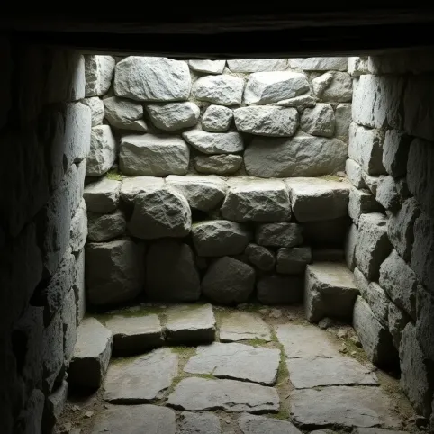 Fundamenty z kamienia w starym domu