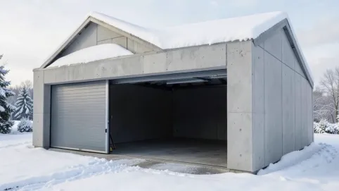 garaż gotowy z prefabrykatów betonowych