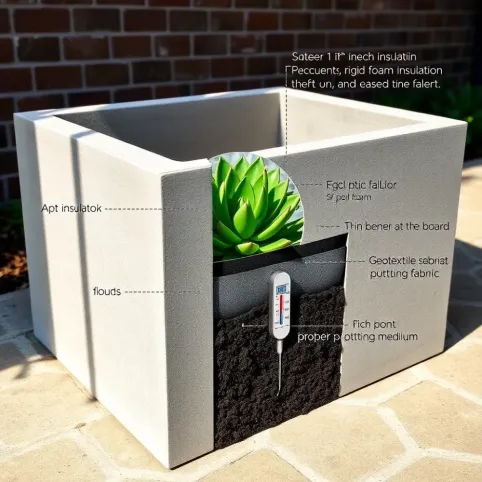 Jak ocieplić donice betonowe