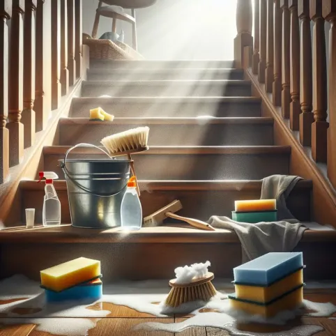 jak wyczyścić drewniane schody