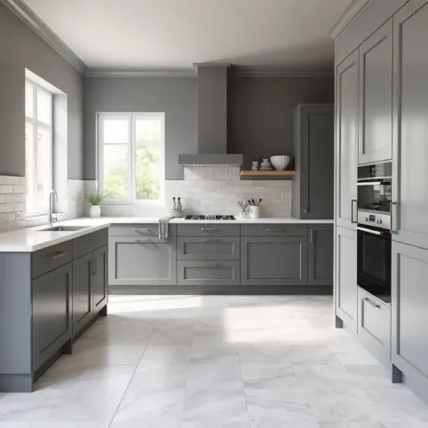 Jakie płytki na podłogę do szarej kuchni