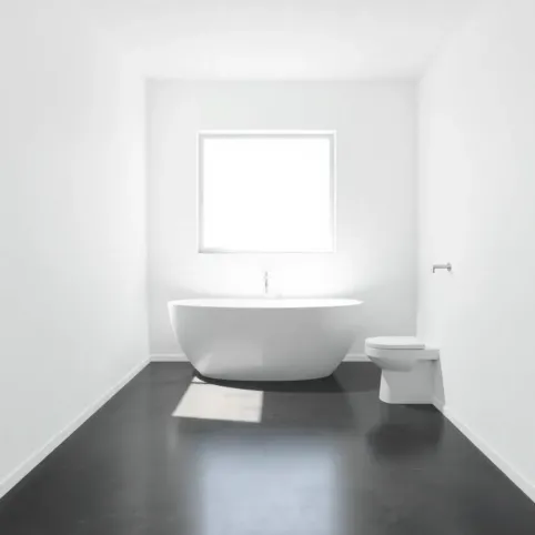 Jasną łazienka z ciemną podłoga