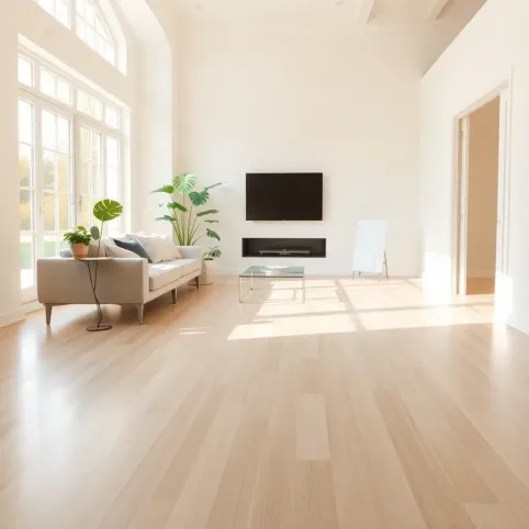 Jasna podłoga w salonie