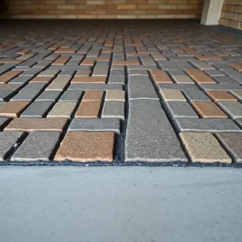 Kostka brukową w garażu na betonie
