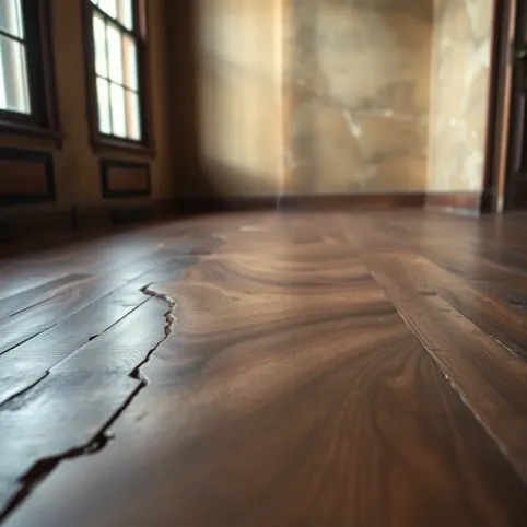 Krzywa podłoga w kamienicy