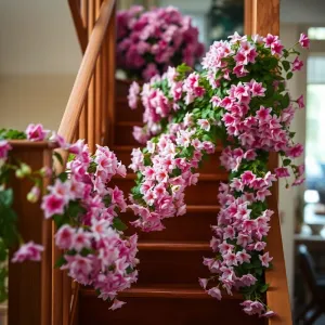 Kwiaty na schodach w domu