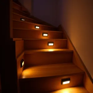 Lampki na schody z czujnikiem ruchu na baterie