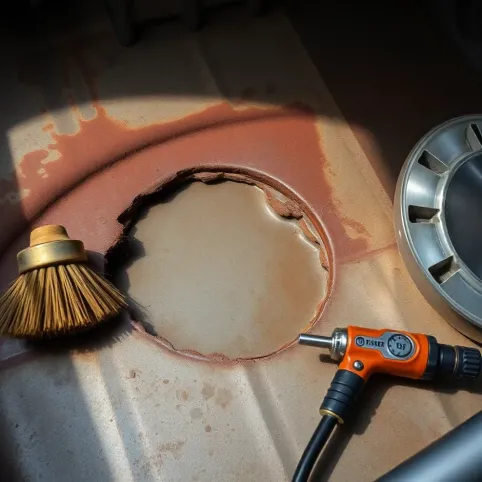 Łatanie podłogi w samochodzie