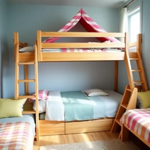 łóżko piętrowe domek  schody