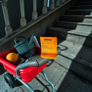 Mandat za wózek na klatce schodowej